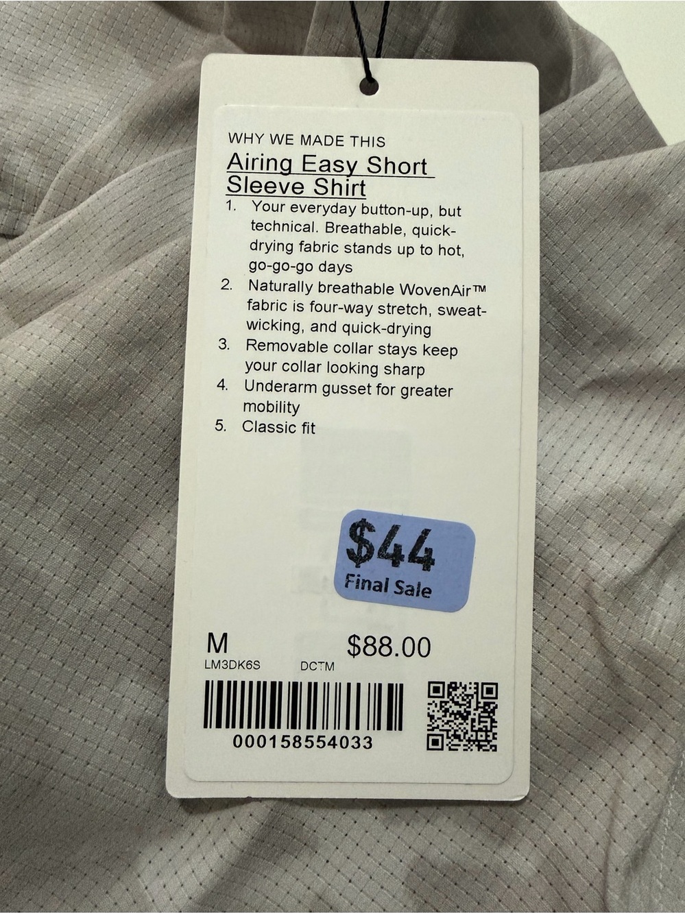 Lululemon - Mens - Airing Easy Short Sleeve Shirt - M - NWT - Picture 4 of 6